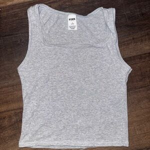 PINK Victoria's Secret Gray Sleeveless Tank Top